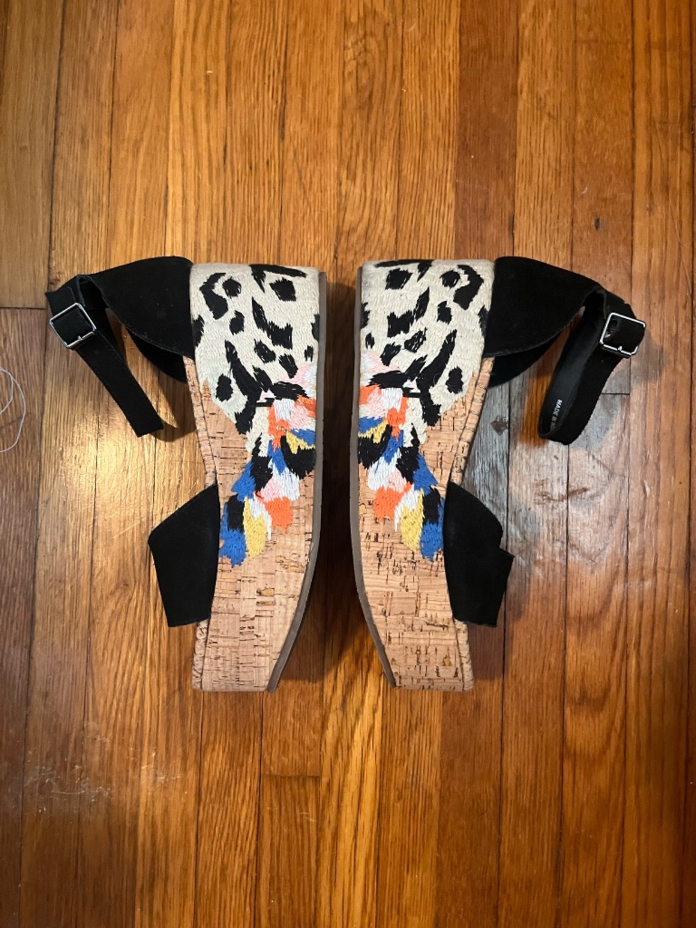 Naughty Monkey | Virago Black Platform Wedges | Size 8